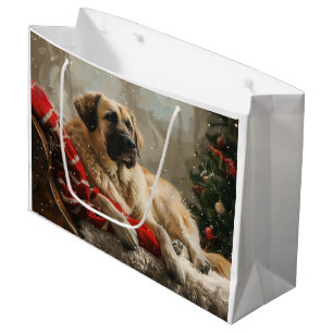 Sacola Para Presentes Grande Anatólia Pastor Cachorro Festivo