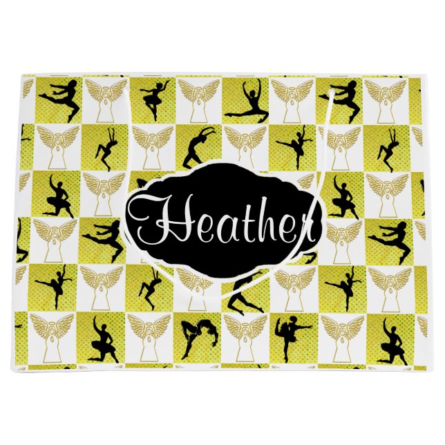 SACOLA PARA PRESENTES GRANDE ANGEL BALLERINA BOLSA DE PRESENTES PERSONALIZADA (Frente)