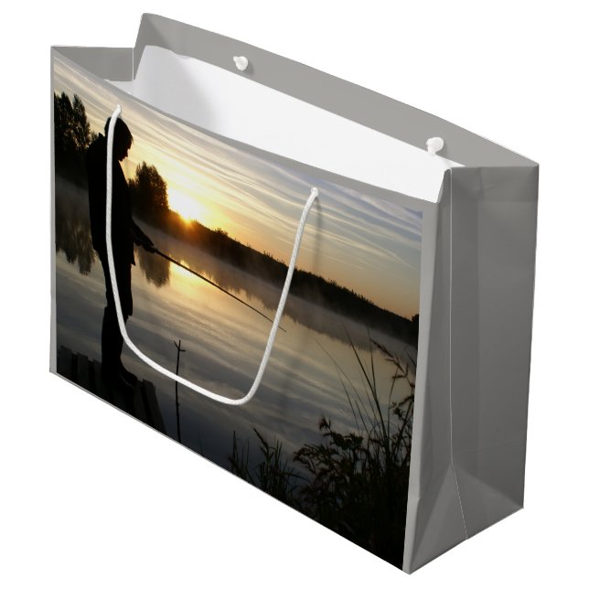 Sacola Para Presentes Grande Angler manhã (Frente inclinada)