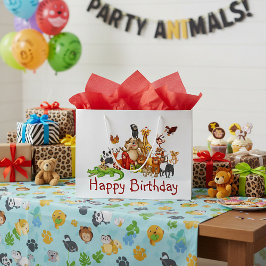Sacola Para Presentes Grande Animais fofos