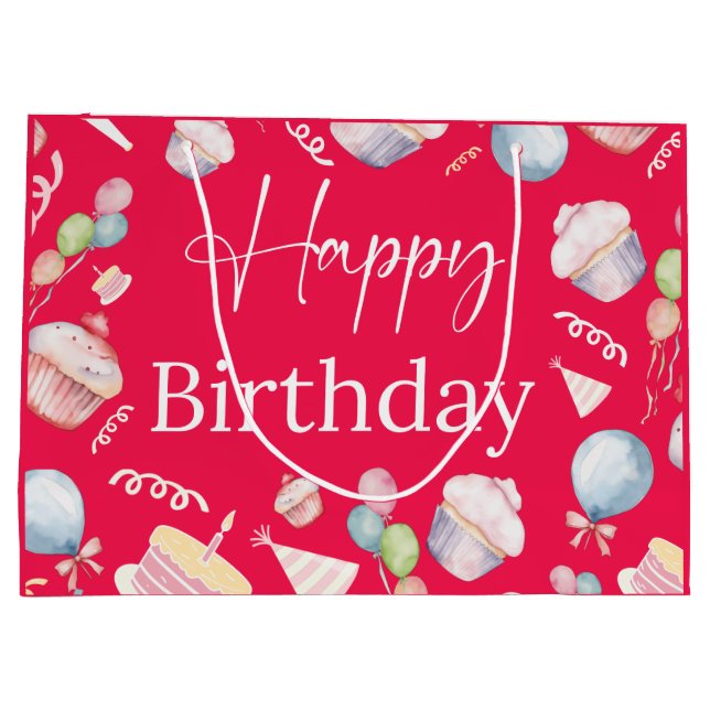 Sacola Para Presentes Grande Aniversário (Verso)