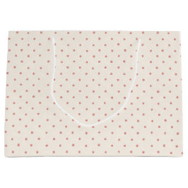 Sacola Para Presentes Grande Aniversário Caprichoso Pontos Rosa Creme