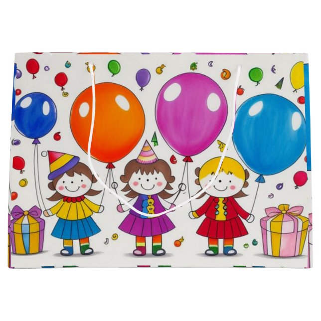 Sacola Para Presentes Grande Aniversário com Amigos (Frente)