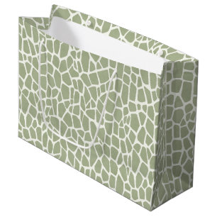 Sacola Para Presentes Grande Aniversário com Estampa de Girafa Verde