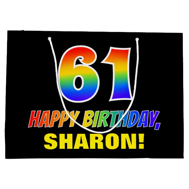 Sacola Para Presentes Grande Aniversário da 61ruas: Negrito, Divertido, Simples (Verso)