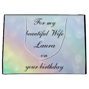 Sacola Para Presentes Grande Aniversário da Esposa Personalizada