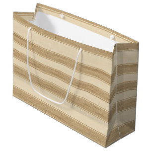 Sacola Para Presentes Grande Aniversário da Fazenda Ocidental do Creme Stripes
