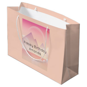 Sacola Para Presentes Grande Aniversário da Paisagem de Dreamel Pastel