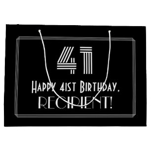 Sacola Para Presentes Grande Aniversário da rua 410 — Art Deco inspirou "41"