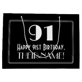 Sacola Para Presentes Grande Aniversário da rua: Art Deco Inspira Estilo 91, No