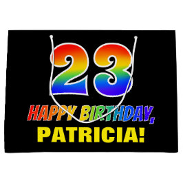 Sacola Para Presentes Grande Aniversário de 23 anos: Negrito, Divertido, Simple