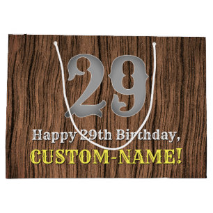 Sacola Para Presentes Grande Aniversário de 29 anos: Visual Inspirado em Countr