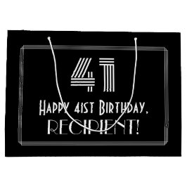 Sacola Para Presentes Grande Aniversário de 41ruas — Art Deco Inspirou "41" & N