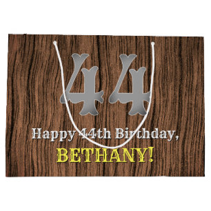 Sacola Para Presentes Grande Aniversário de 44: Country Western Inspirou Olhar