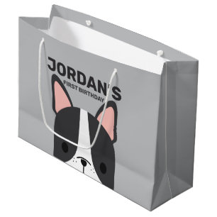 Sacola Para Presentes Grande Aniversário de Cãozinho Francês
