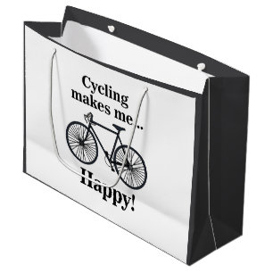 Sacola Para Presentes Grande Aniversário de Ciclista de Ciclismo de Bicicleta