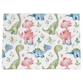 Sacola Para Presentes Grande Aniversário de criança de dinossauros de brincadei