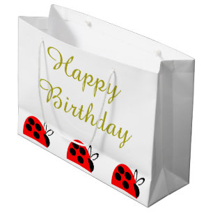 Sacola Para Presentes Grande Aniversário de Red Ladybug