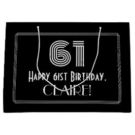 Sacola Para Presentes Grande Aniversário do 61rua — Art Deco Inspirou "61" & No