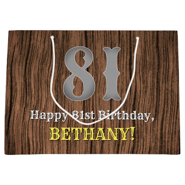 Sacola Para Presentes Grande Aniversário do 81rua: Country Western Inspirou Olh (Frente)