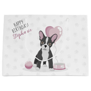 Sacola Para Presentes Grande Aniversário do Buldogue Francês