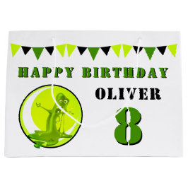 Sacola Para Presentes Grande Aniversário do Criança Engraçado do Monstro Verde