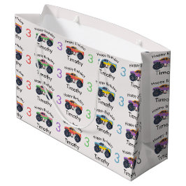 Sacola Para Presentes Grande Aniversário do Monster Trucks