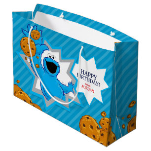 Sacola Para Presentes Grande Aniversário do Monstro do Biscoito