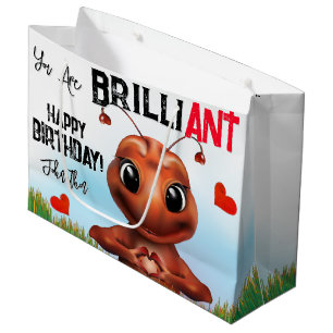 Sacola Para Presentes Grande Aniversário Feliz da Língua de Sinais Ant