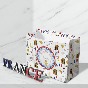 Sacola Para Presentes Grande Aniversário parisiense