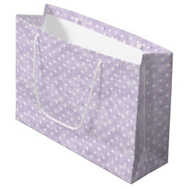 Sacola Para Presentes Grande Aniversário Pontos Polka Lavanda Branco