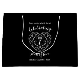 Sacola Para Presentes Grande Aniversário preto de Onyx 7 anos personalizado