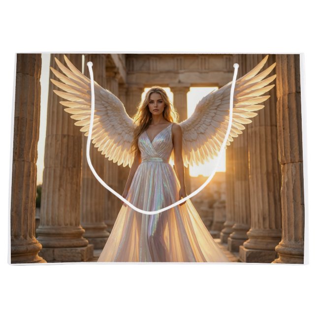 SACOLA PARA PRESENTES GRANDE ANJO - ANJOS (Frente)