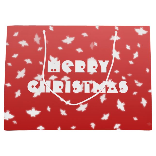 Sacola Para Presentes Grande Anjos de Natal (Frente)