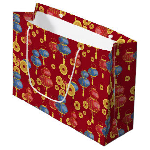Sacola Para Presentes Grande Ano Novo Chinês Feliz 