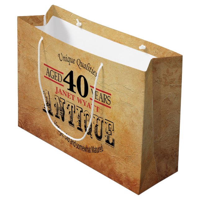 Sacola Para Presentes Grande Antiguidade Qualquer Aniversário (Frente inclinada)
