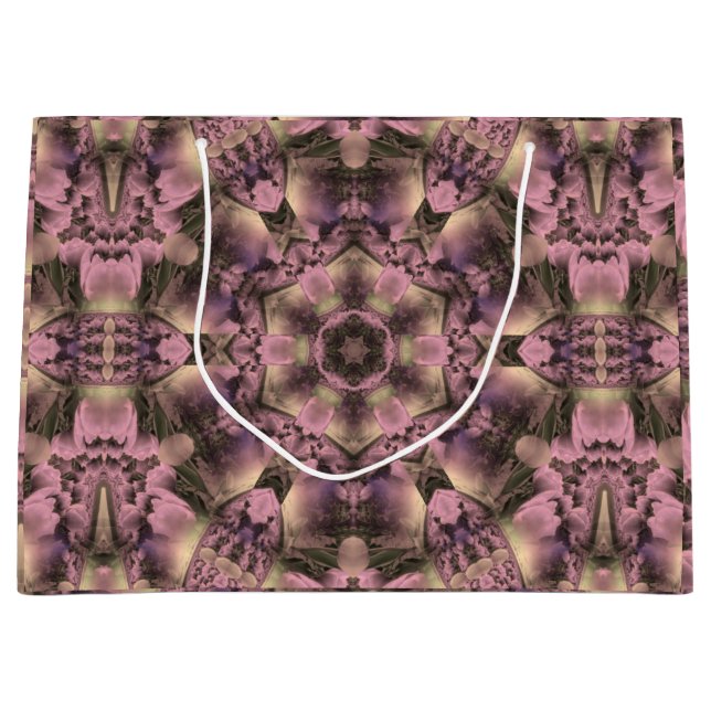 Sacola Para Presentes Grande Antiguidade Rosa Vitoriana (Frente)