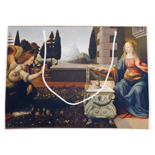 Sacola Para Presentes Grande Anunciação, Leonardo da Vinci, 1472-1473 (Frente)