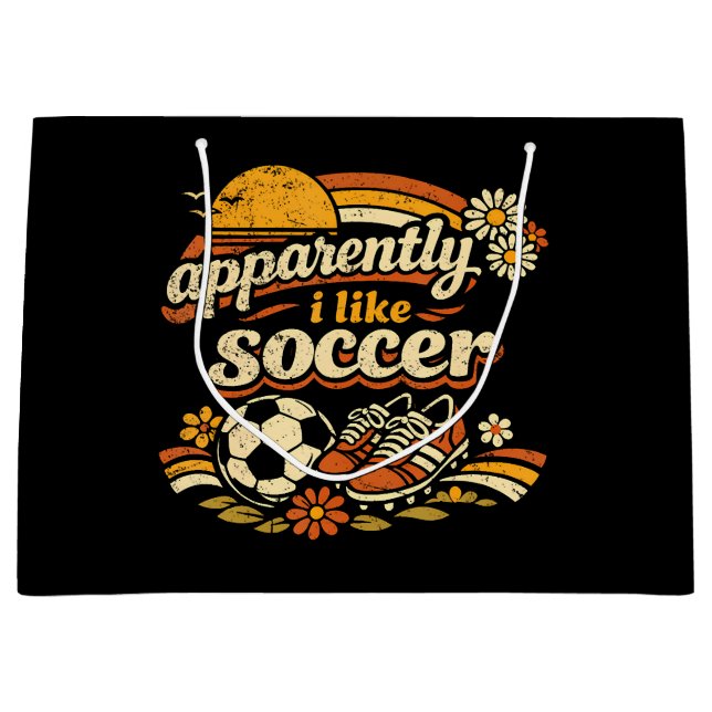 Sacola Para Presentes Grande Aparentemente Eu Gosto de Futebol (Frente)