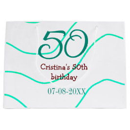 Sacola Para Presentes Grande Apelido vermelho verde para aniversário de 50 anos