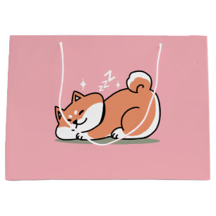 Sacola Para Presentes Grande Apenas um Shiba Mente Baixo: Design de Shiba Inu C