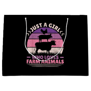 Sacola Para Presentes Grande Apenas Uma Menina Que Ama Os Animais De Fazenda So