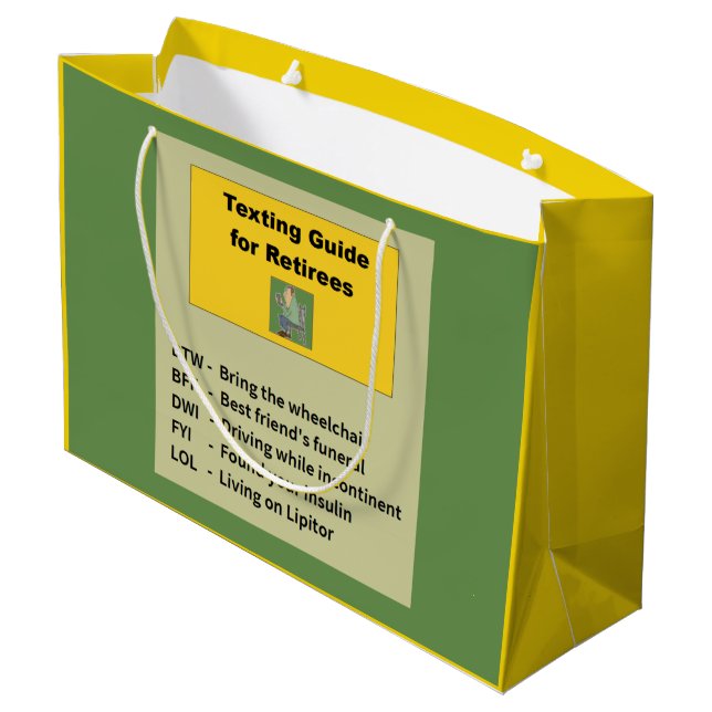 Sacola Para Presentes Grande Aposentadoria engraçada (Verso inclinado)