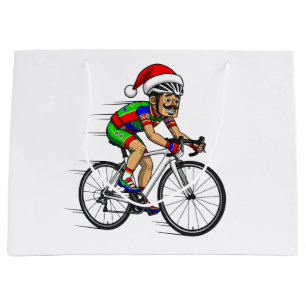 Sacola Para Presentes Grande Apresentador de Natal Ciclista de Natal Bicicleta 