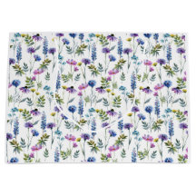 Aquarela de Flor Silvestre Roxa Azul