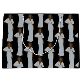 Sacola Para Presentes Grande Aquarius Zodiac Astrologia Elegante Preto