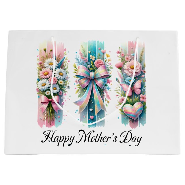 Sacola Para Presentes Grande Arco de coquetes brushAVE (Frente)