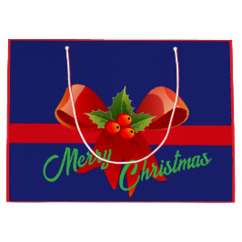 Sacola Para Presentes Grande Arco Vermelho Feliz Natal