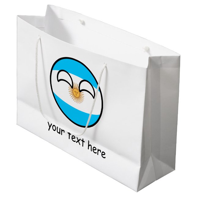 Sacola Para Presentes Grande Argentina Geeky de tensão engraçada Countryball (Frente inclinada)