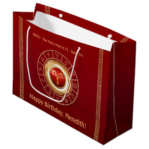 Sacola Para Presentes Grande Aries - O Ram Zodíaco - Sinal Grande Dif Bag
